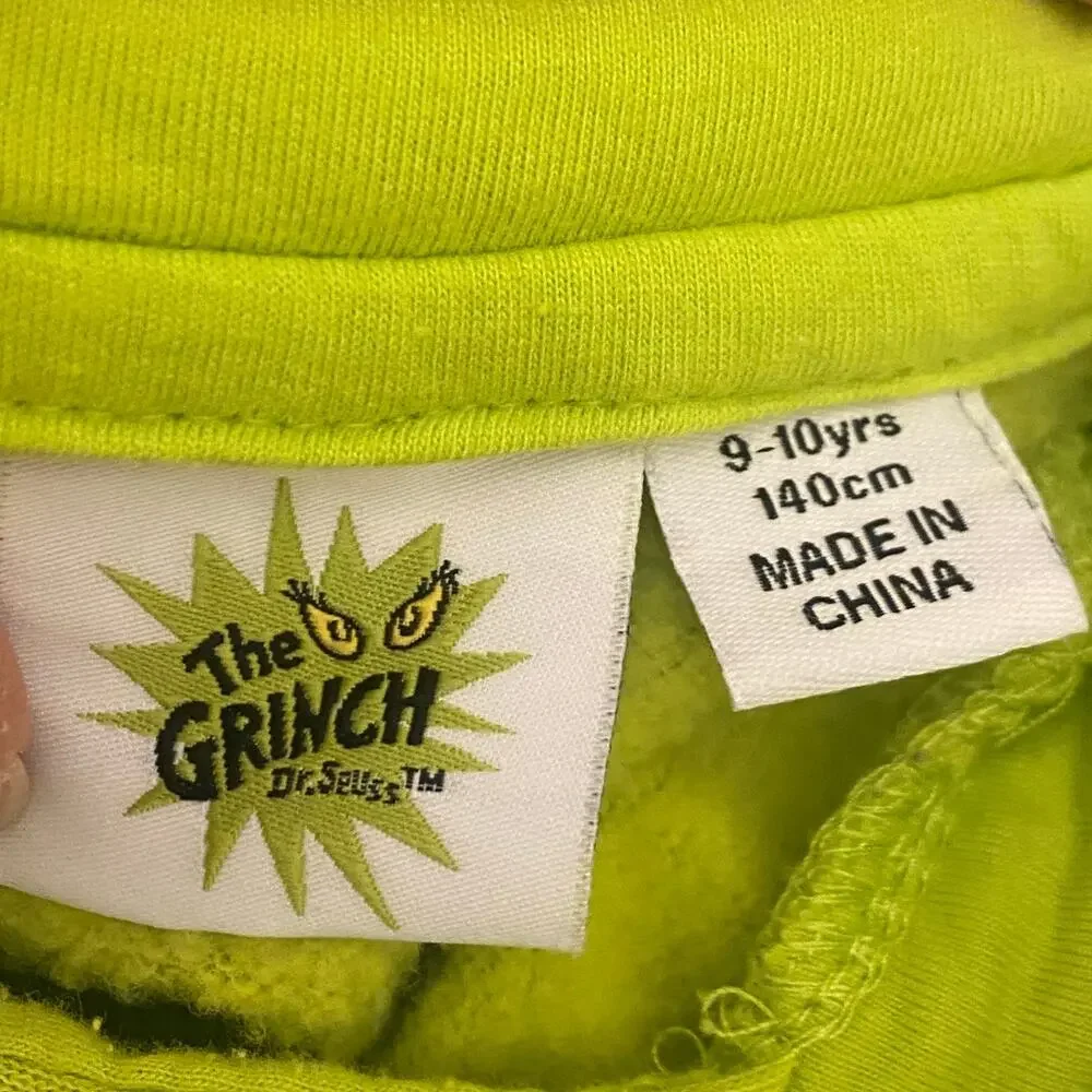 The Grinch Dr Seuss Kids Hoodie Green All Over Print Youth 9-10 Yrs Sweater